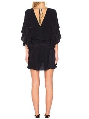 A.L.C. | Dresses | Alc Cannon Drapedsleeves Silk Mini Dress In Midnight ...